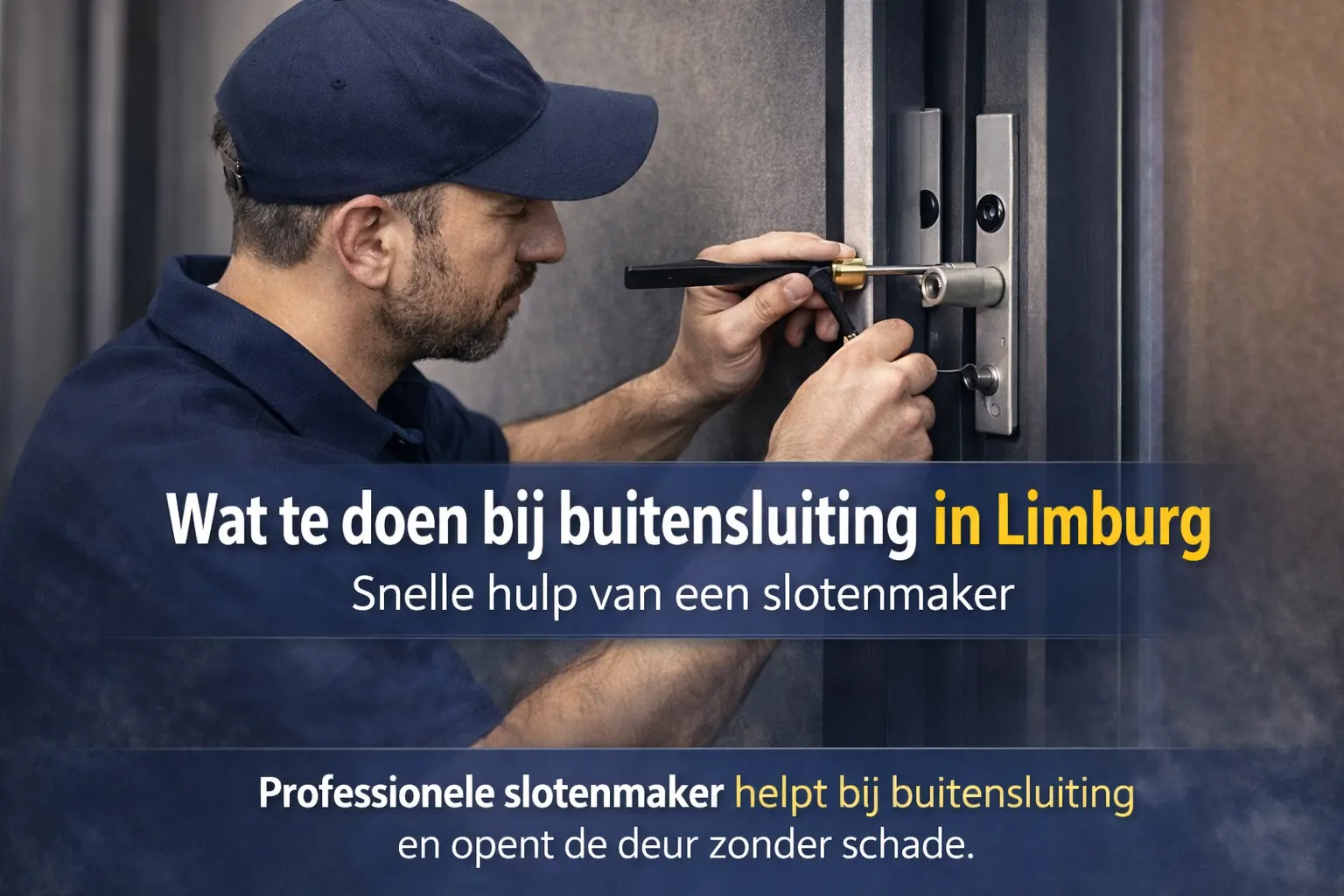 Slotenmaker opent voordeur bij buitensluiting in Limburg met professioneel gereedschap